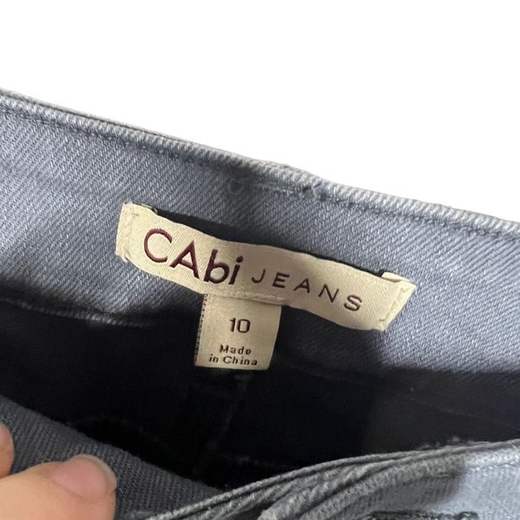CAbi Grey Mid Rise Skinny 5 Pocket Pants 10 - Picture 3 of 10